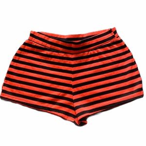 Brat Star Orange & Black Striped Shorts